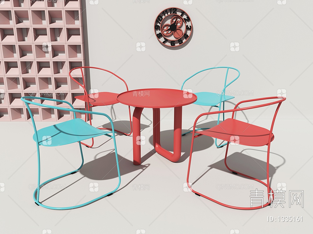 网红桌椅组合3D模型下载【ID:1335161】