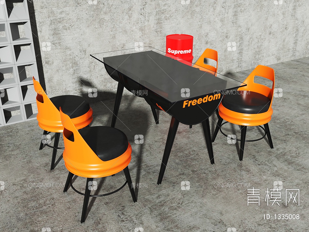 桌椅组合3D模型下载【ID:1335008】