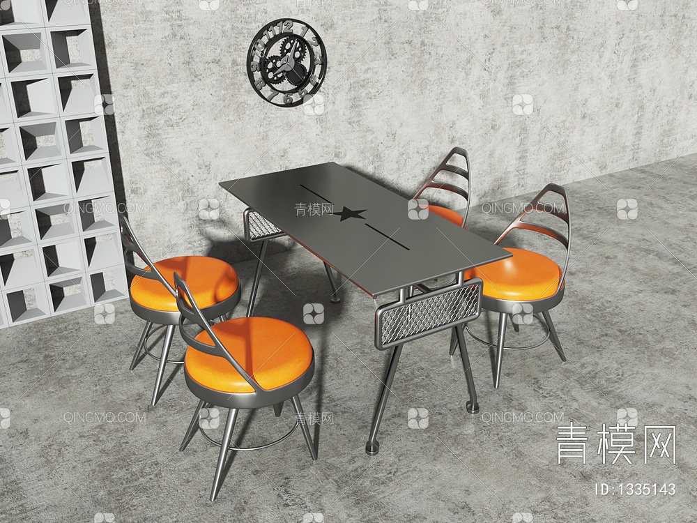 桌椅组合3D模型下载【ID:1335143】