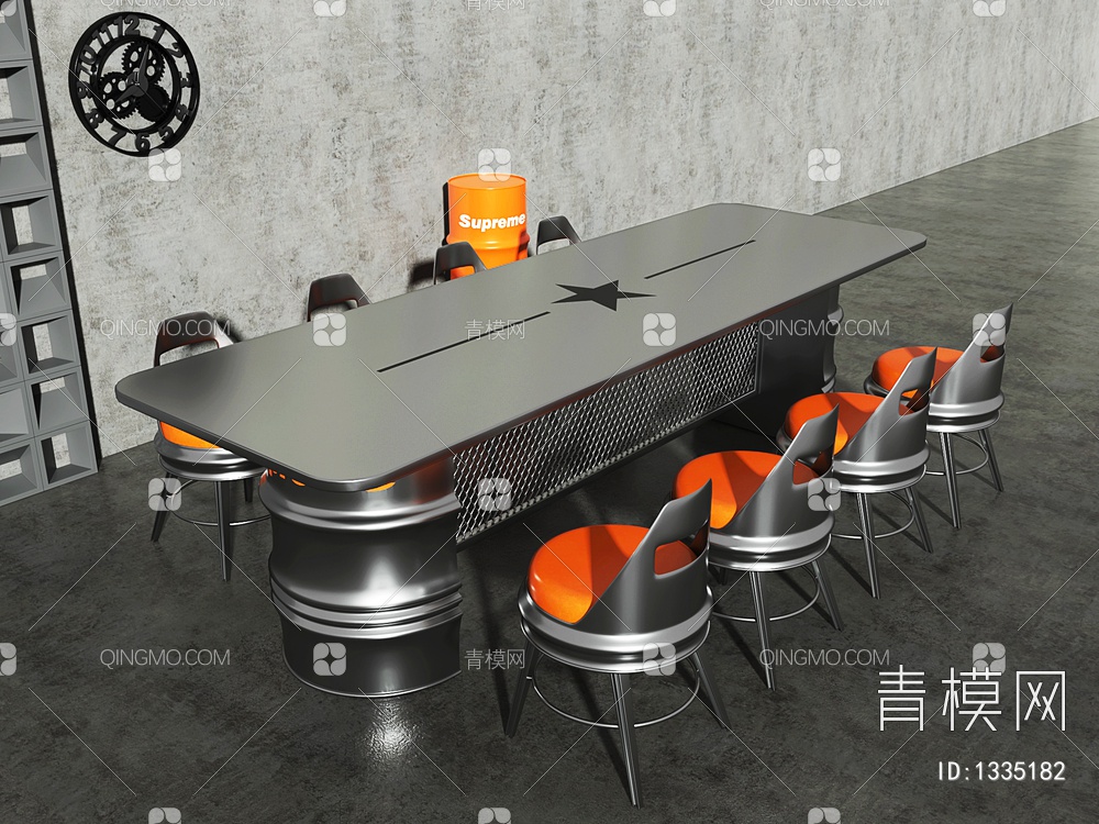 桌椅组合3D模型下载【ID:1335182】