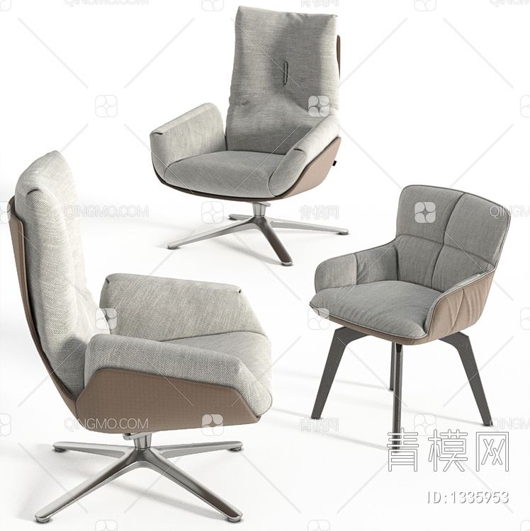 休闲椅，办公椅3D模型下载【ID:1335953】