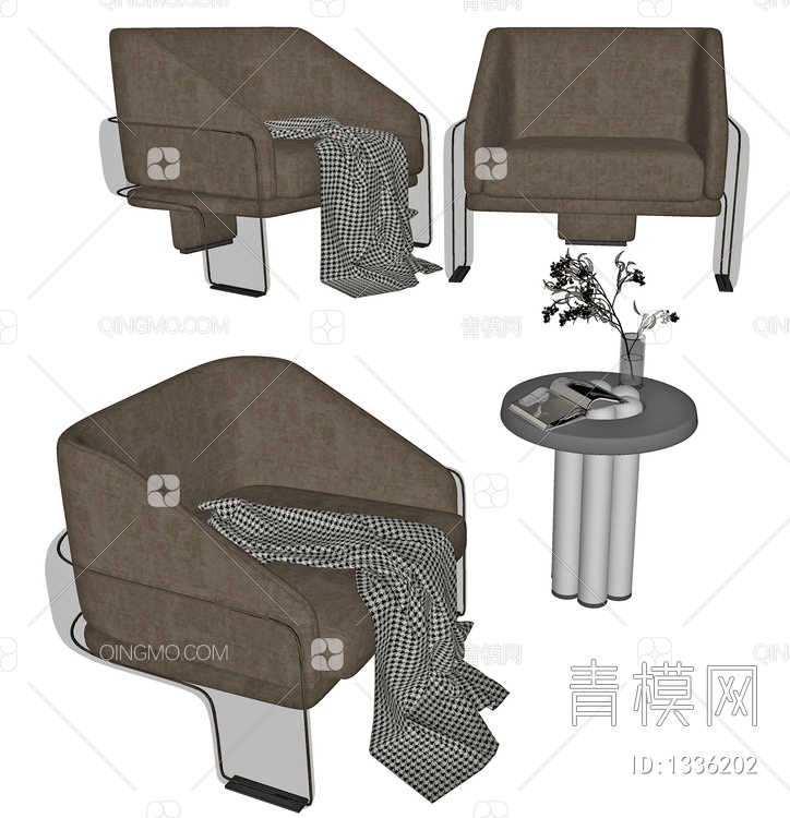 单人沙发SU模型下载【ID:1336202】
