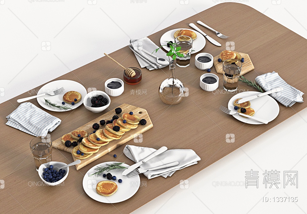 餐桌桌面摆件，餐桌摆件3D模型下载【ID:1337135】