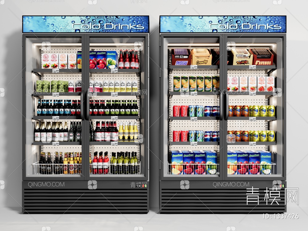 冰柜冰箱 冷藏柜 饮料柜 食物饮料3D模型下载【ID:1337426】