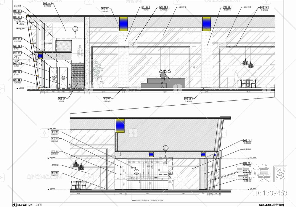 900㎡橱柜卖场展厅CAD施工图+效果图+材料表 橱柜店 橱柜卖场 橱柜展厅 橱柜连锁店【ID:1339463】