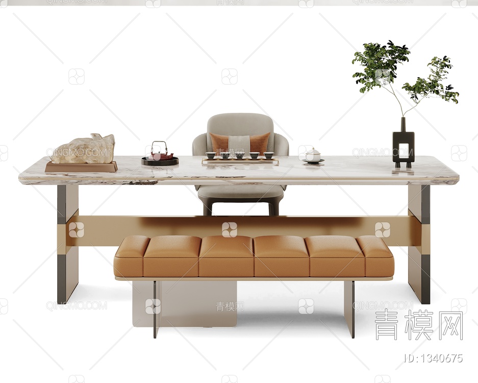茶桌椅3D模型下载【ID:1340675】