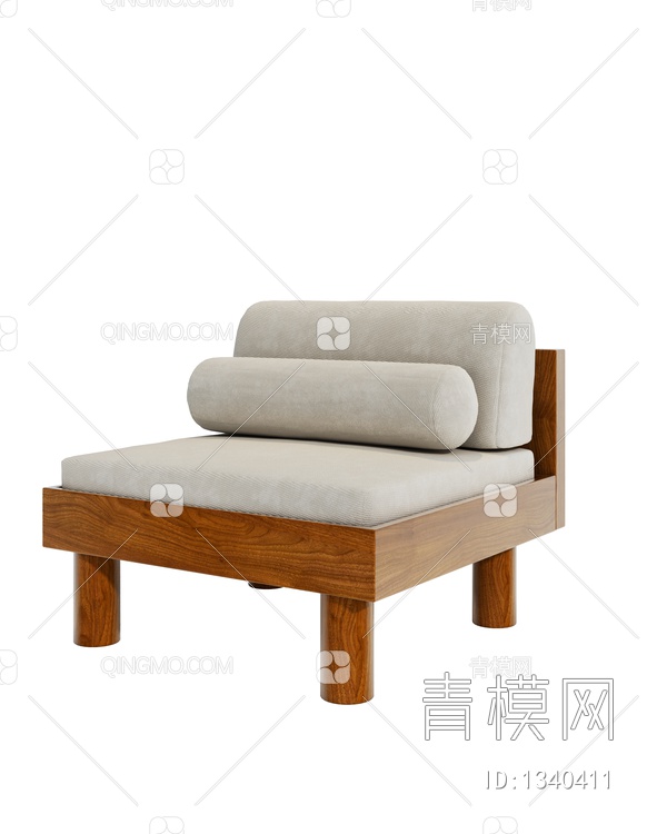 单人沙发3D模型下载【ID:1340411】