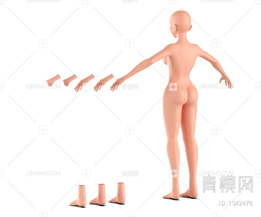 雕塑 女性人物3D模型下载【ID:1342478】