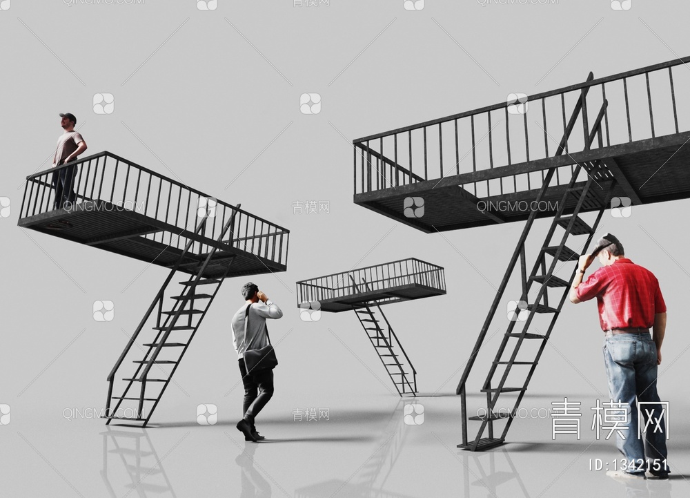 厂区楼梯3D模型下载【ID:1342151】