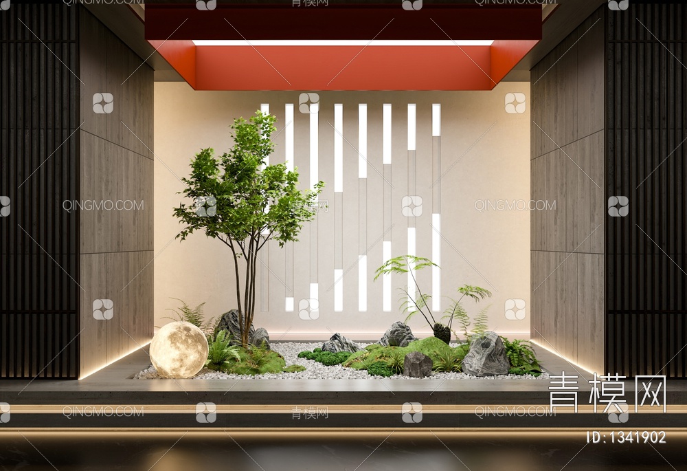 室内假石苔藓 绿植造景3D模型下载【ID:1341902】