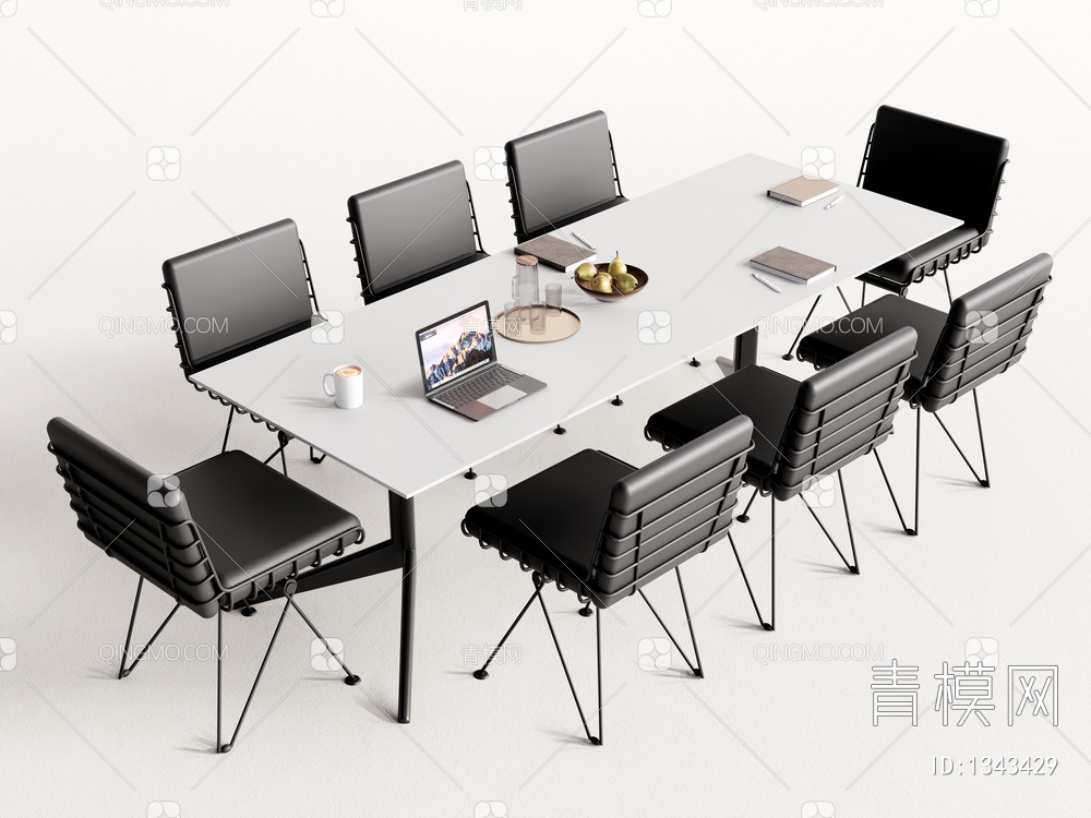会议桌椅 洽谈桌椅3D模型下载【ID:1343429】
