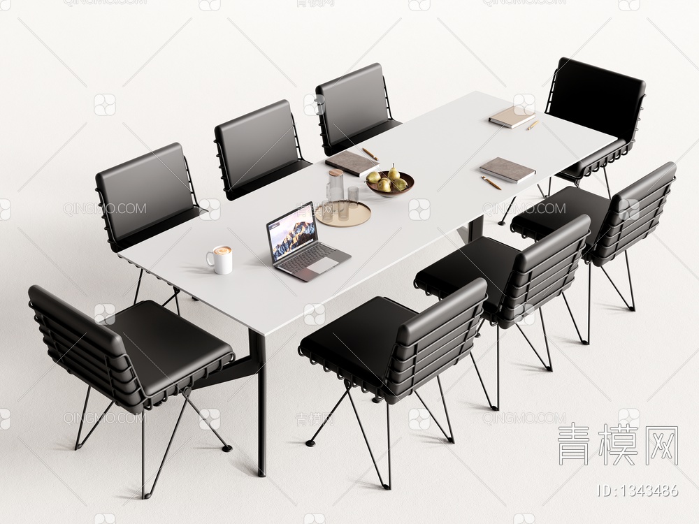 会议桌椅SU模型下载【ID:1343486】