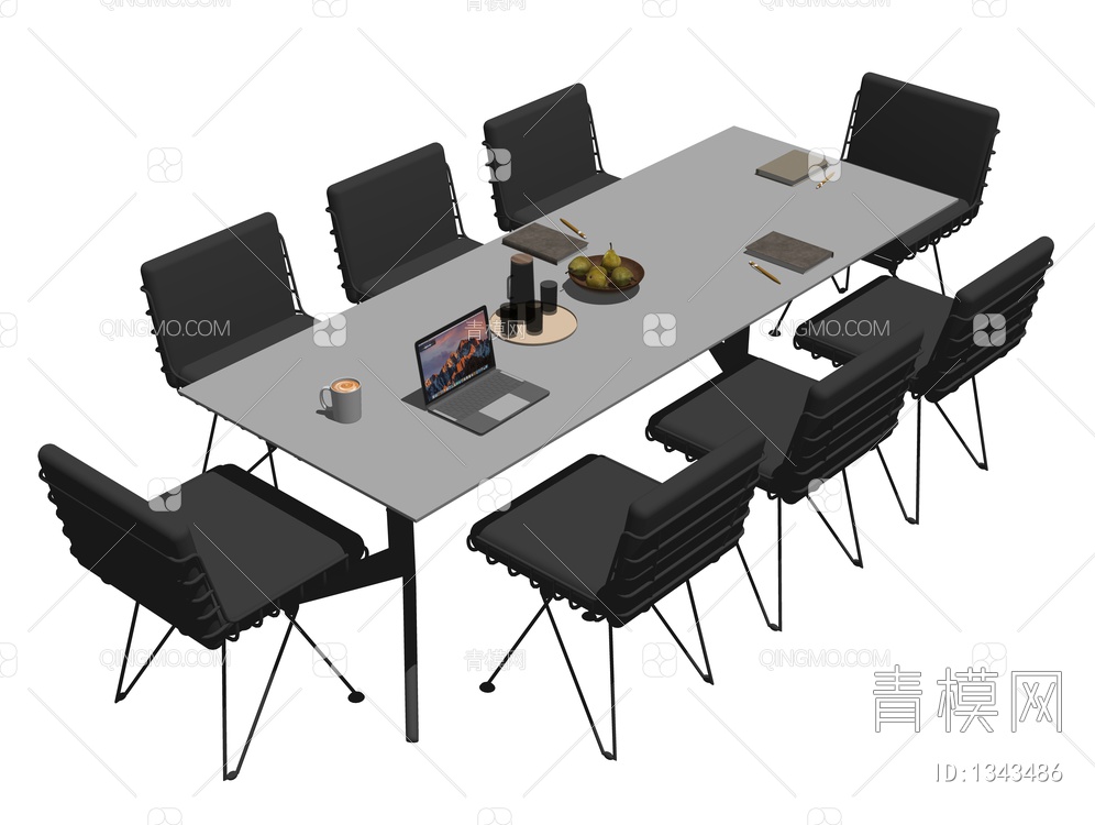 会议桌椅SU模型下载【ID:1343486】