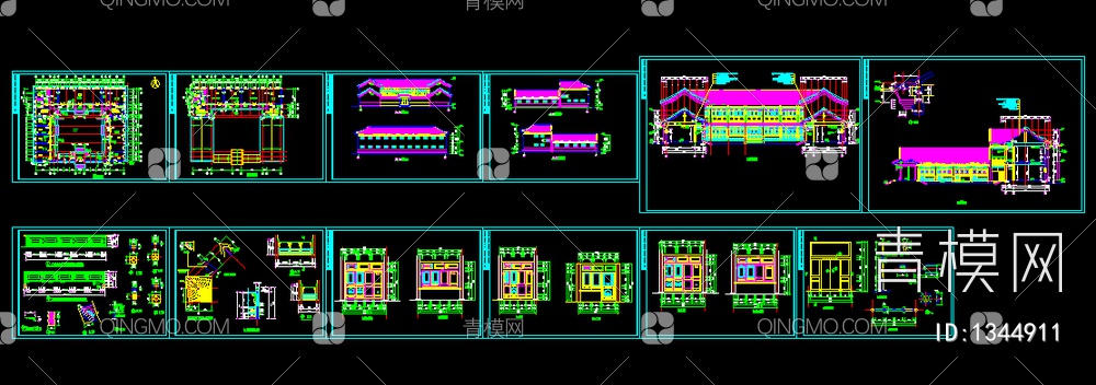 中国古建四合院施工图【ID:1344911】