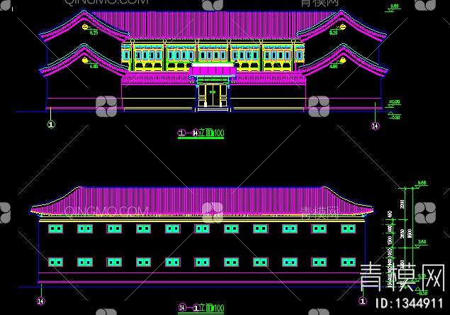 中国古建四合院施工图【ID:1344911】