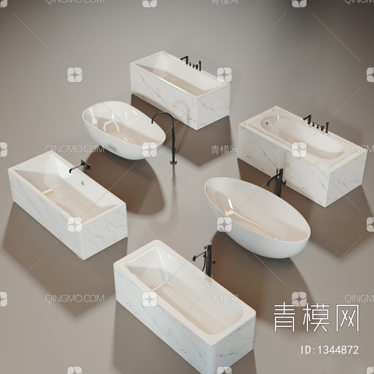 浴缸组合3D模型下载【ID:1344872】