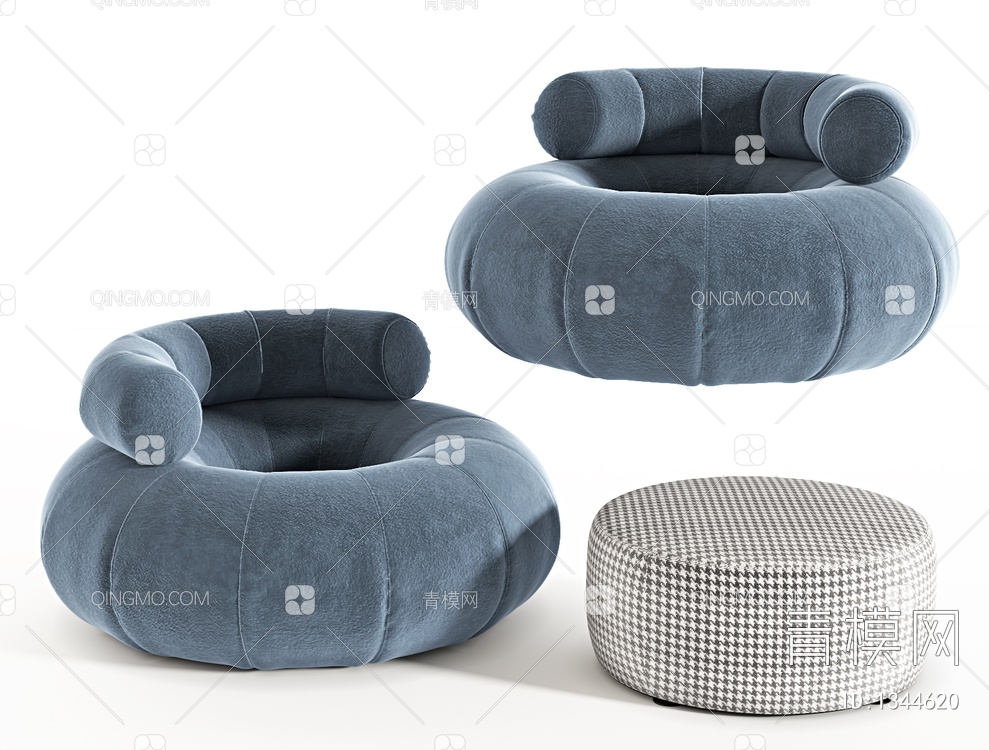 懒人沙发，单人沙发，休闲沙发3D模型下载【ID:1344620】