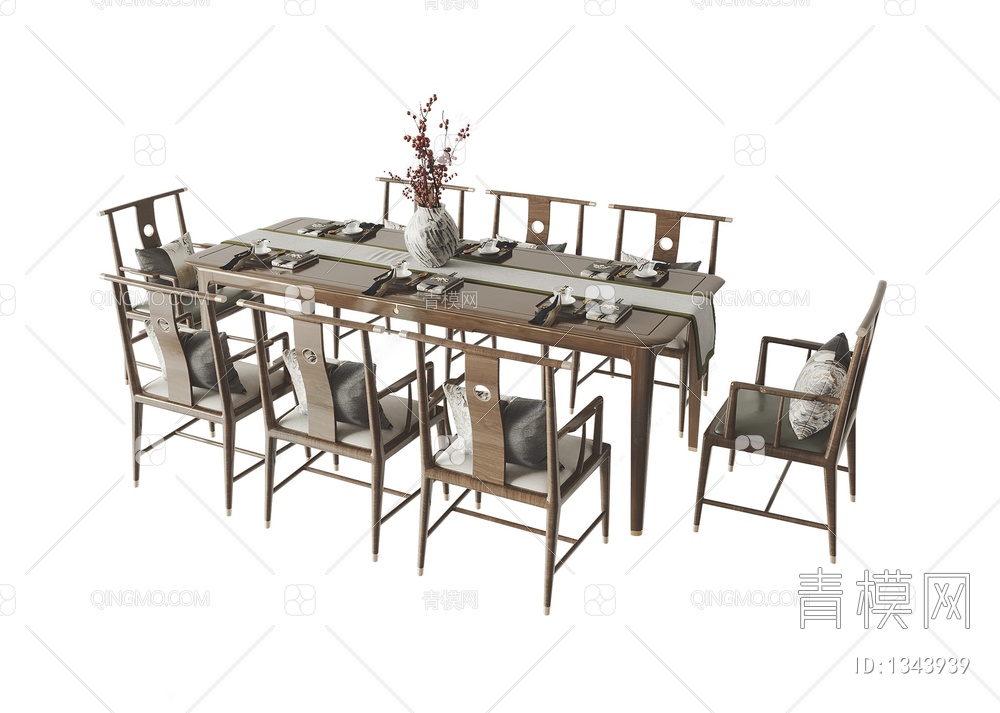 餐桌椅组合3D模型下载【ID:1343939】