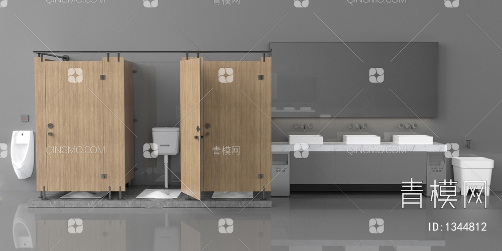 公共卫生间 公厕3D模型下载【ID:1344812】