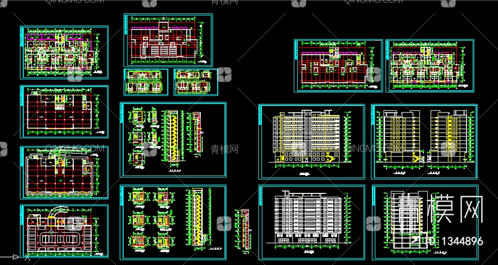 板式小高层cad建筑图纸【ID:1344896】