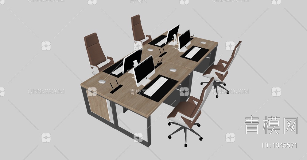 办公桌椅组合SU模型下载【ID:1345571】