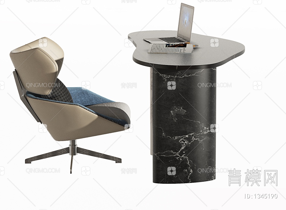 办公桌椅3D模型下载【ID:1345190】