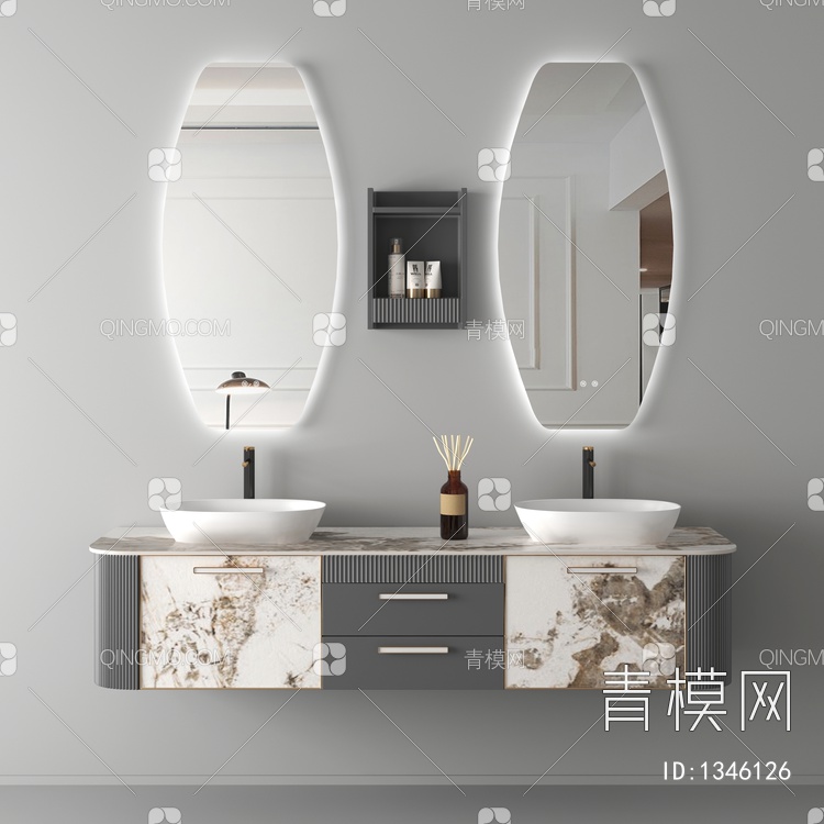 洗手台 浴室柜 卫浴柜3D模型下载【ID:1346126】