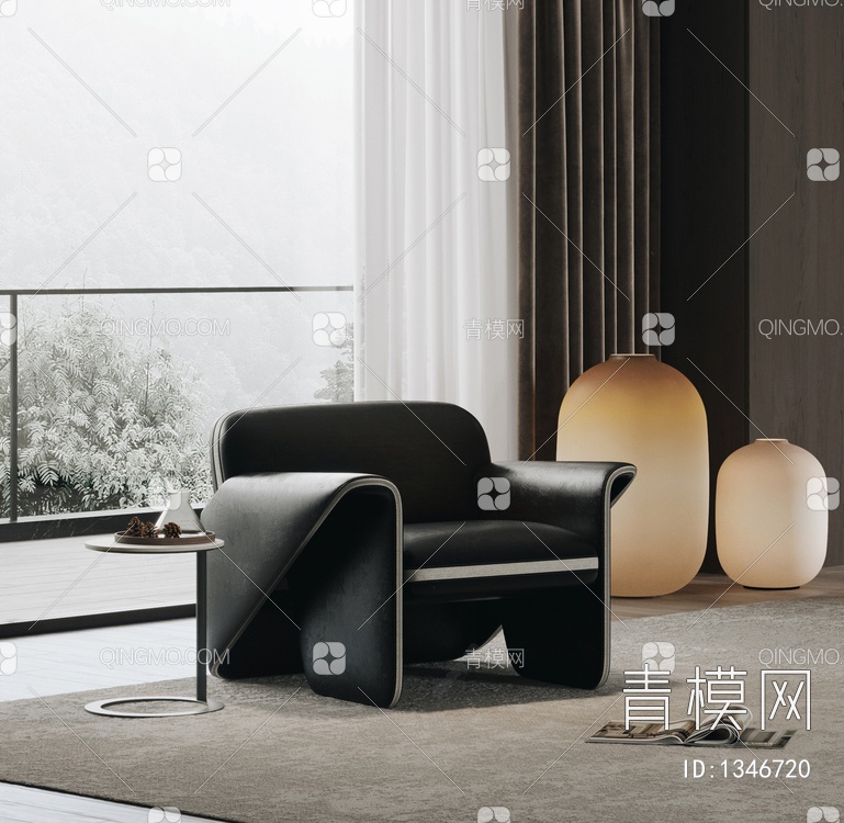 单人沙发3D模型下载【ID:1346720】