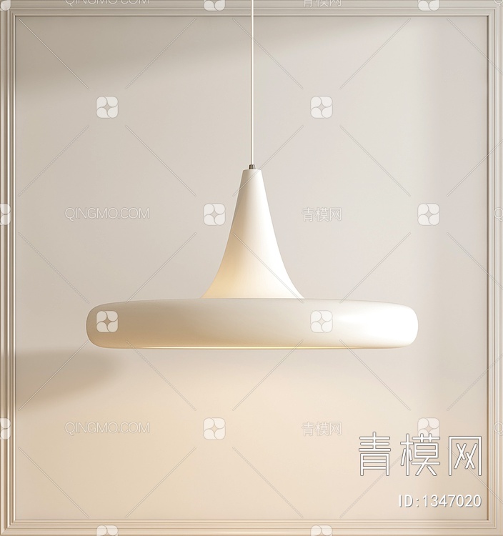 奶油风温馨白色餐厅吊灯SU模型下载【ID:1347020】