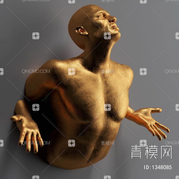 人物黄铜雕塑3D模型下载【ID:1348085】