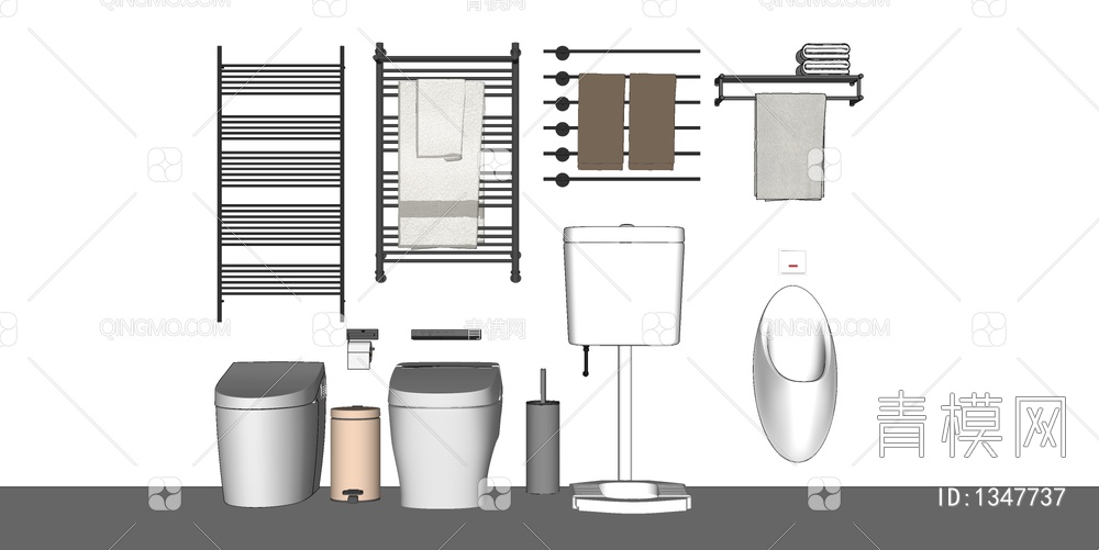 卫生间用具SU模型下载【ID:1347737】