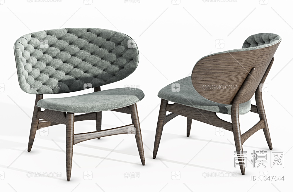 休闲椅，洽谈椅，布椅，布艺休闲椅，休闲沙发，洽谈沙发，包裹椅，异形椅3D模型下载【ID:1347644】