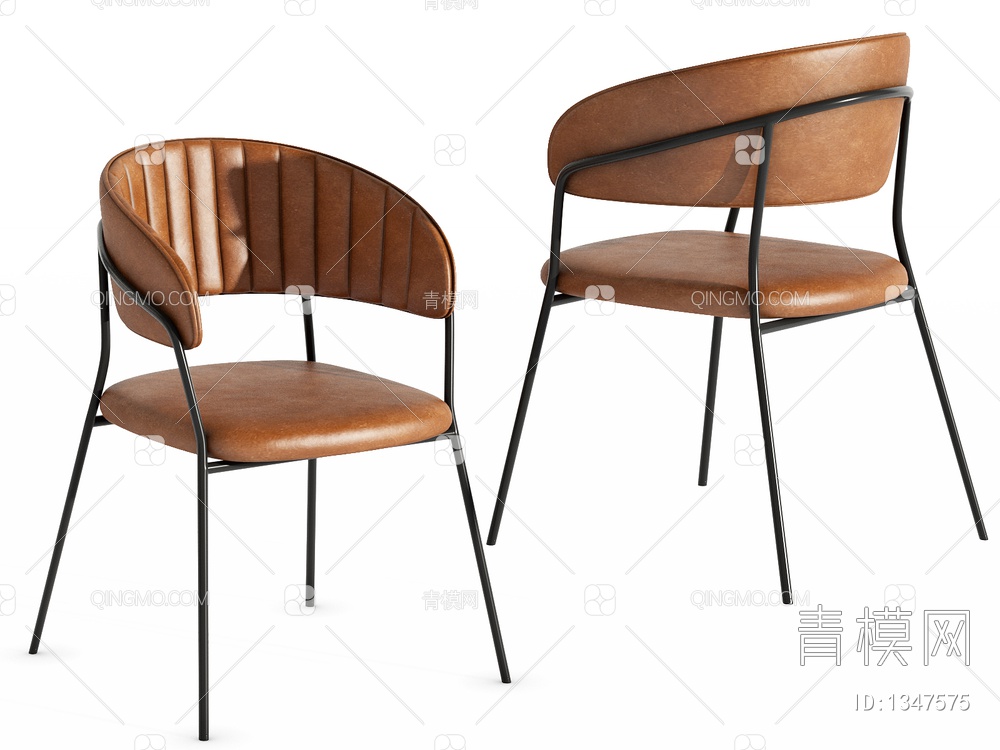 餐椅，书椅，休闲椅，洽谈椅，皮椅，布椅，单椅，写字椅，靠椅，四脚椅3D模型下载【ID:1347575】