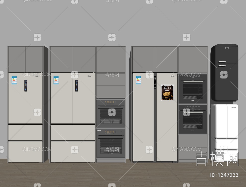 冰箱 双门冰箱 迷你小冰箱 烤箱SU模型下载【ID:1347233】