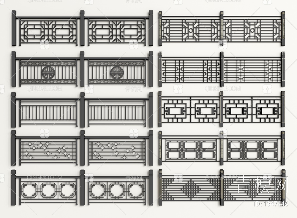 铁艺栏杆 护栏SU模型下载【ID:1347446】
