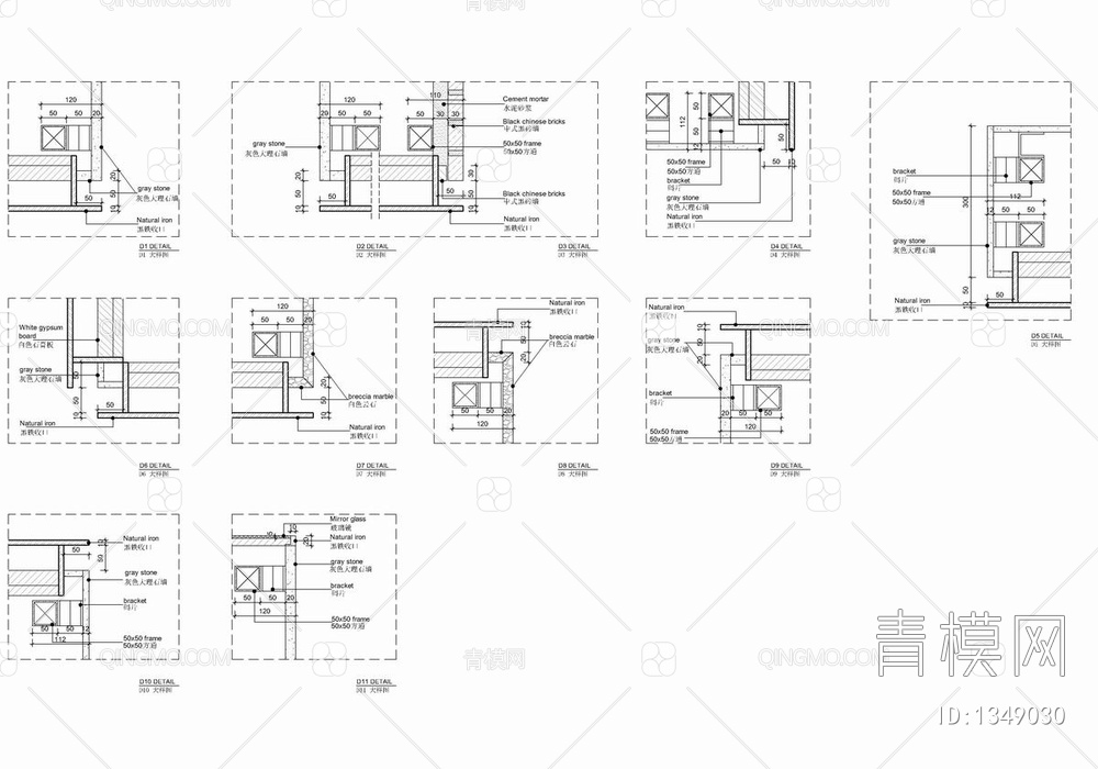 300㎡侈品店专柜CAD施工图+实景照 卖场 商场 奢侈品专柜【ID:1349030】