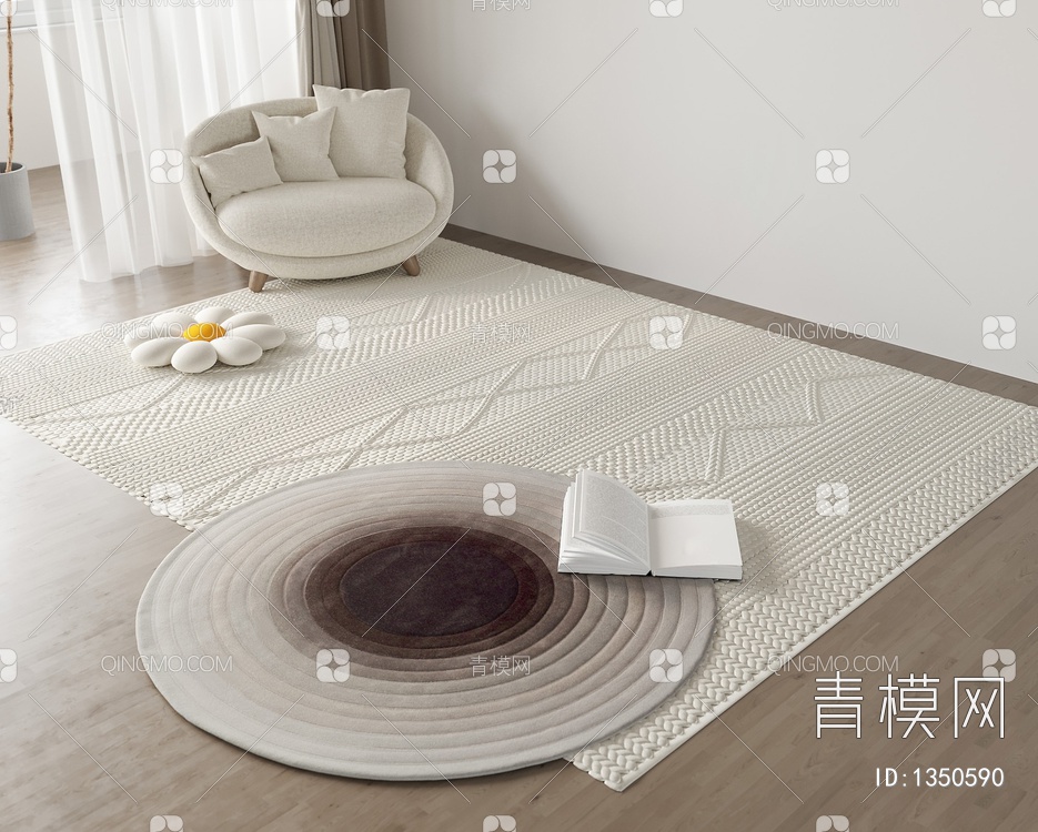 圆形地毯3D模型下载【ID:1350590】