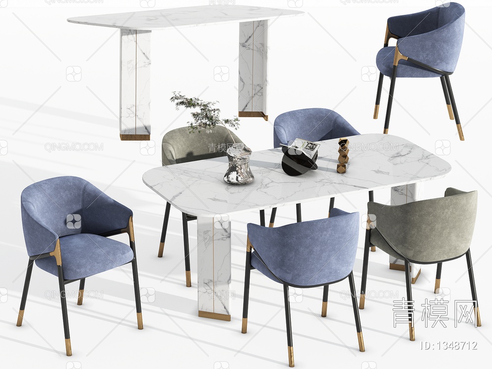 餐桌椅组合3D模型下载【ID:1348712】