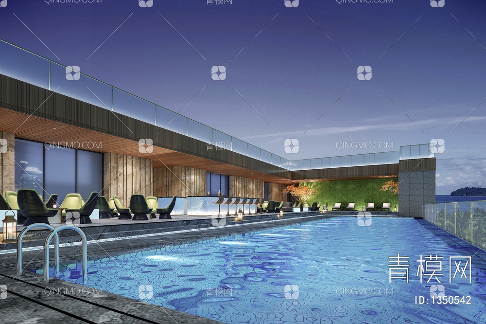 酒店泳池SPA3D模型下载【ID:1350542】