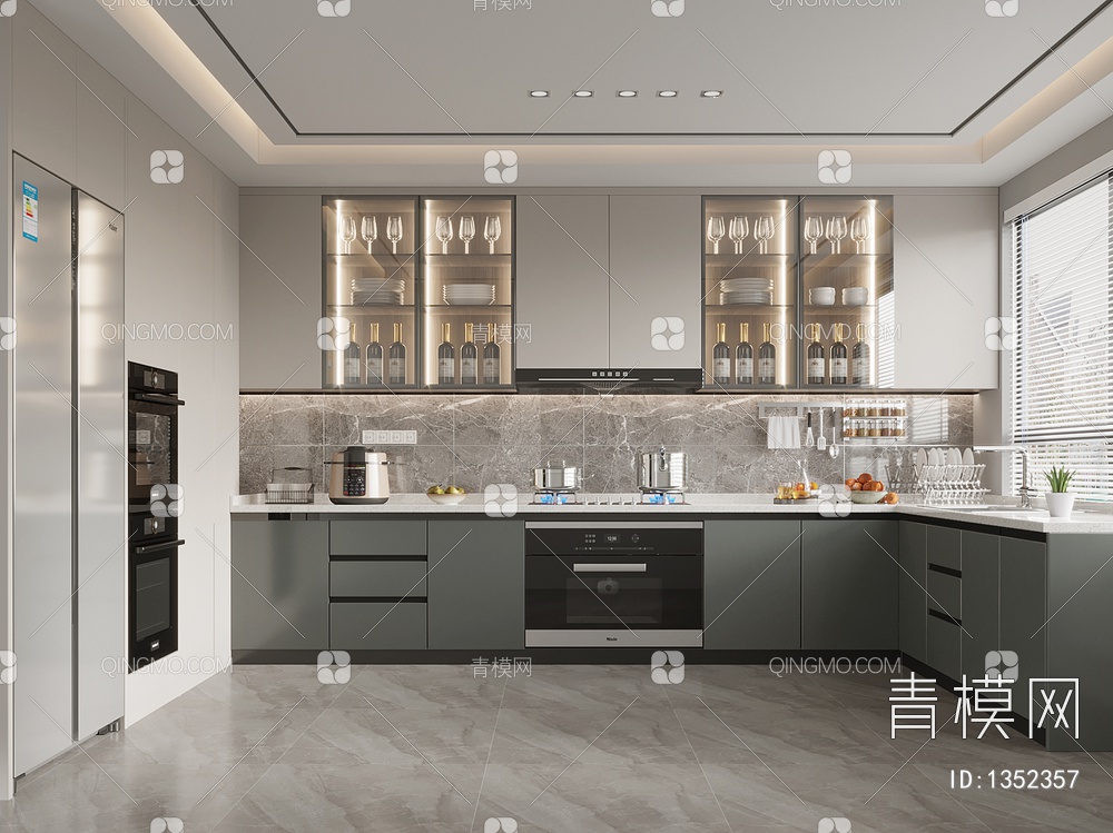 厨房，家居厨房3D模型下载【ID:1352357】