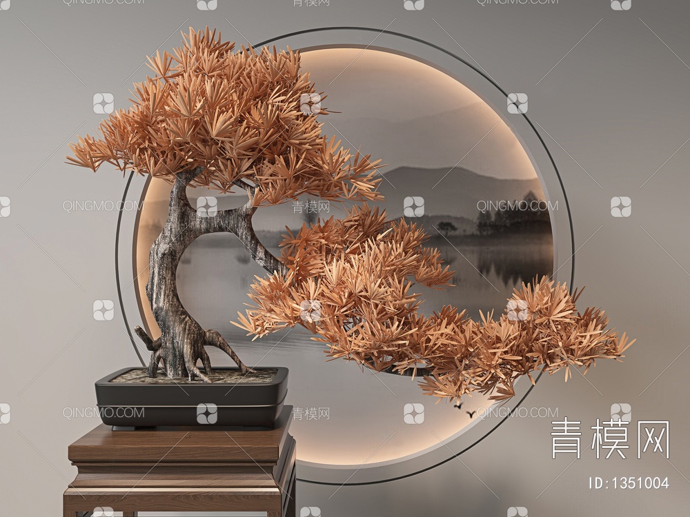 松树盆景3D模型下载【ID:1351004】