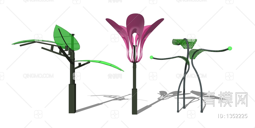 植物花朵造型景观灯雕塑小品SU模型下载【ID:1352225】