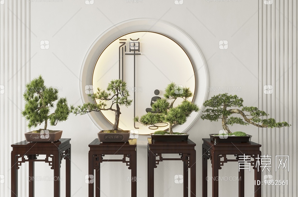 绿植盆栽组合3D模型下载【ID:1352561】