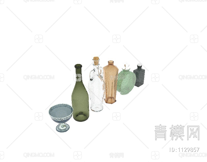 喜碧酿酒玻璃瓶 红酒瓶3D模型下载【ID:1129857】
