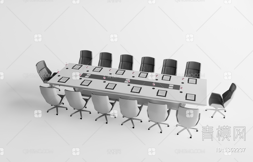 会议桌椅SU模型下载【ID:1352237】