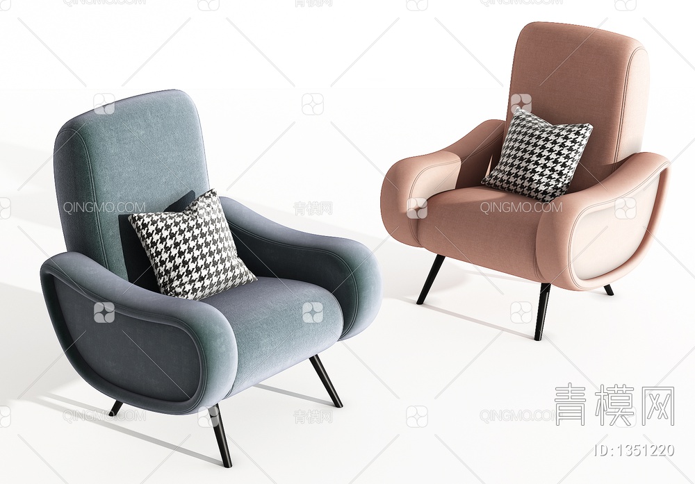 单人沙发3D模型下载【ID:1351220】