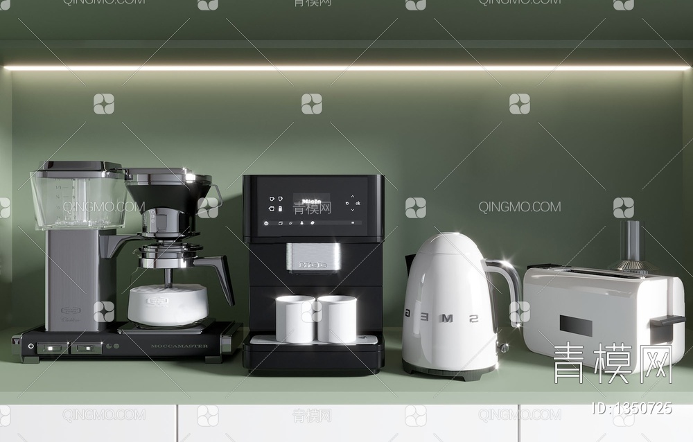 咖啡机 热水壶 烤箱 厨房用品3D模型下载【ID:1350725】