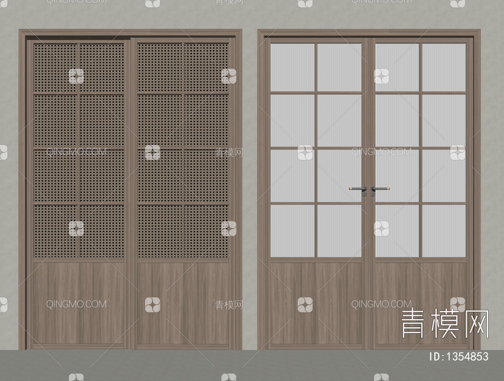 推拉门SU模型下载【ID:1354853】