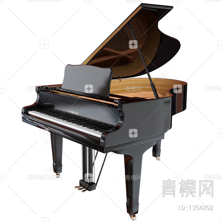 钢琴3D模型下载【ID:1354202】