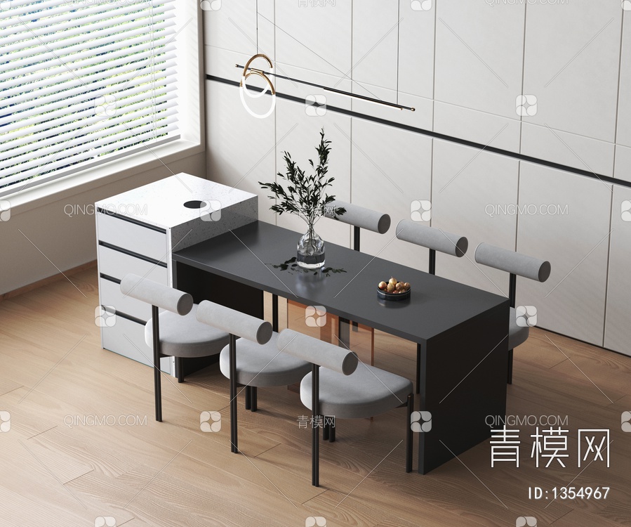 中岛餐桌椅3D模型下载【ID:1354967】